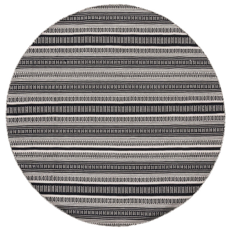 Annia Flat Weave Cotton Southwestern Rug, Round 6'