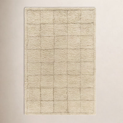 Anemone Hand-Tufted Grid Shag Rug