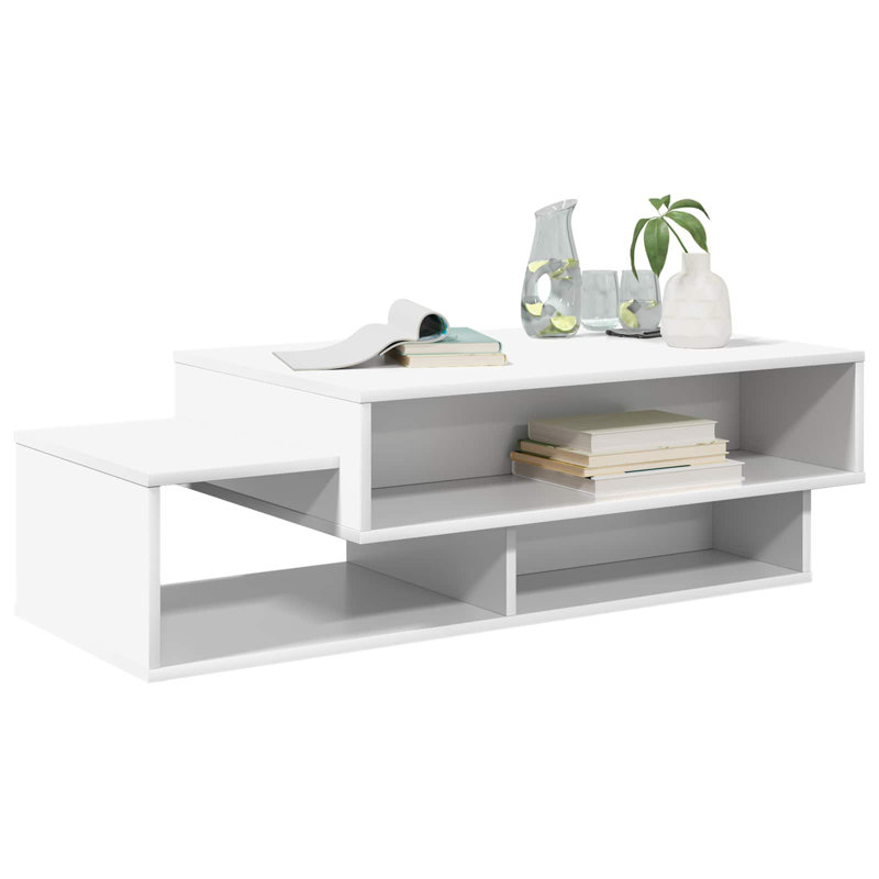 Coffee Table with Storage, White