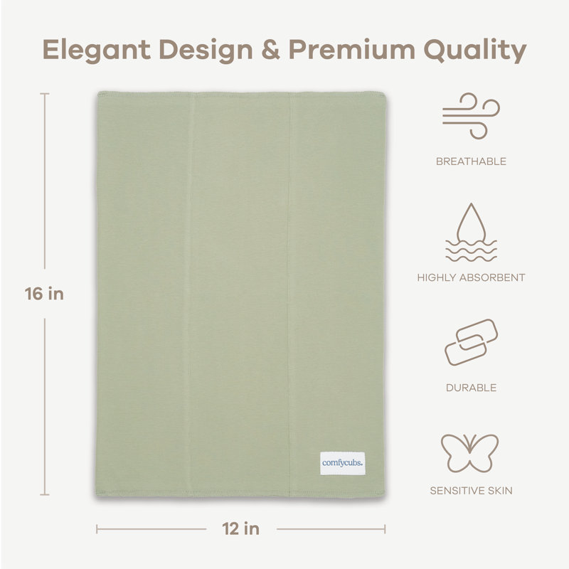 Cotton Burp Cloths 100% Cotton Bath Towels, Sage