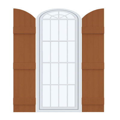 Mid-America Vinyl, Standard Size Four Board Joined w/Arch Top Shutters, w/Installation Shutter-Lok's & Matching Screws (Per Pair)