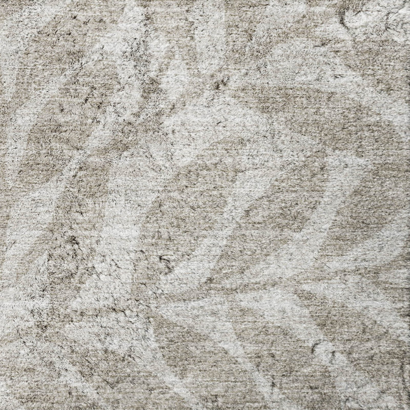 Premium Machine Washable Dream Shag ADS111 Tropical Leaves Rug, Taupe, 5' x 7'6"