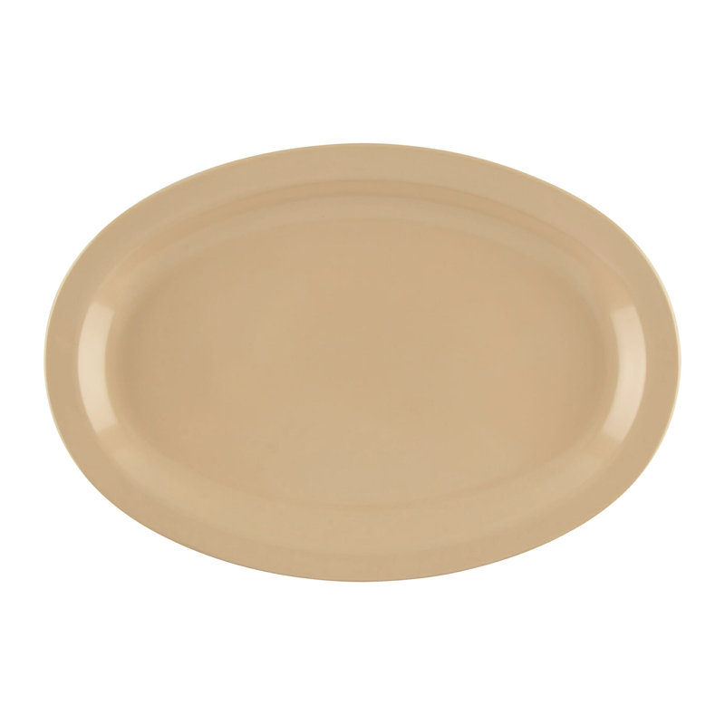 GET Plateau de service ovale en mélamine OP-610-MIX, Brun clair, H 1 po x L 11,75 po x l 8,25 po