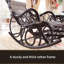 Chaise berçante en rotin avec pédale rétractable