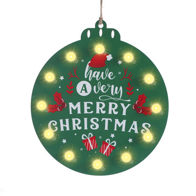 Décoration de Noël en bois DEL décorations murales, décorations murales Merry Christmas Crafts Ambiance Lights