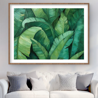 Feuilles denses - Reproduction matte encadrée pour décor de chambre à coucher | Maison