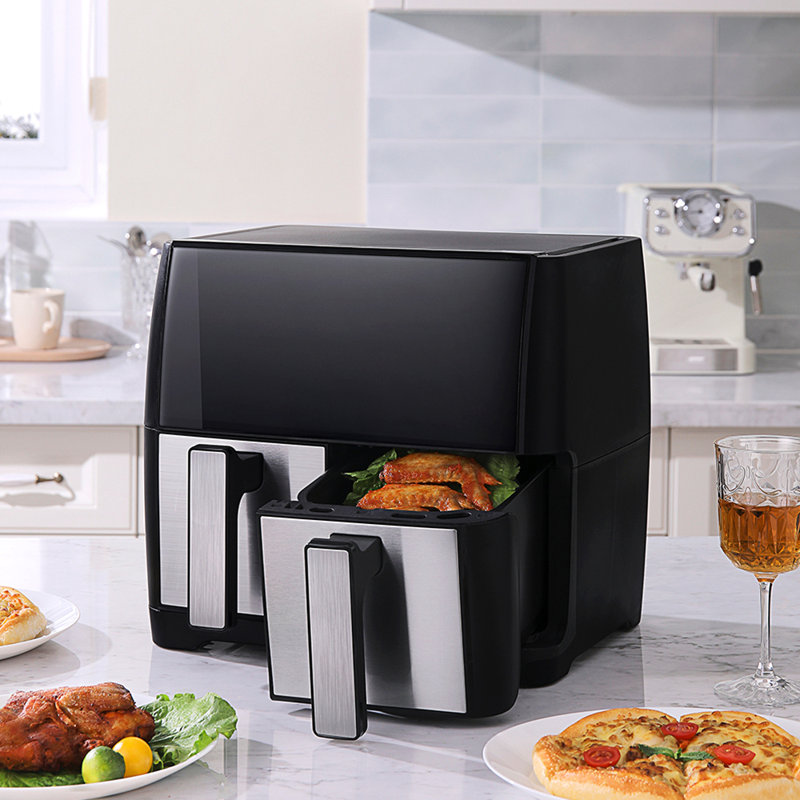 Living And Home 8L Basket Air Fryer Air Fryer, Black/Silver