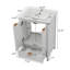 Ensemble de meuble-lavabo 24,25 po avec lavabo, meuble de rangement moderne avec rangement spacieux, trou de robinet simple et pieds en pin parfaits pour les petites salles de bain, blanc-121224027