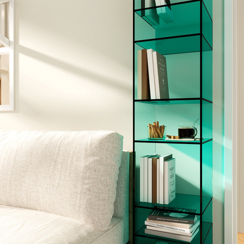 Modern acrylic open display bookcase, Blue