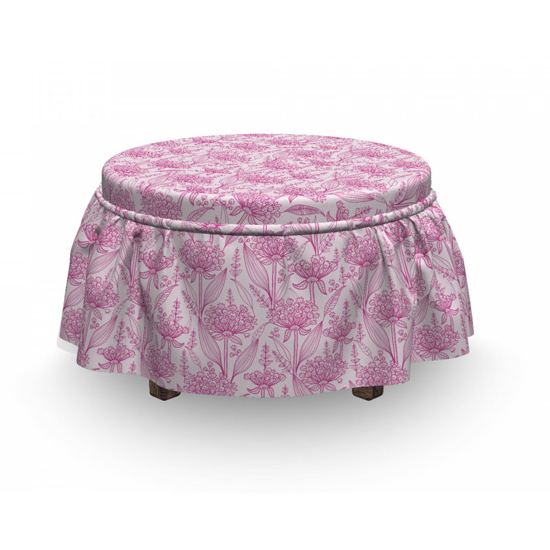 Housse pour repose-pieds spring fleuri