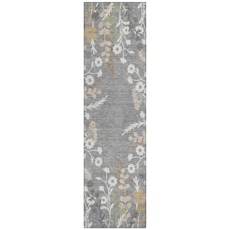 Machine Washable Indoor/Outdoor Skiljo ACN2334 Floral Rug