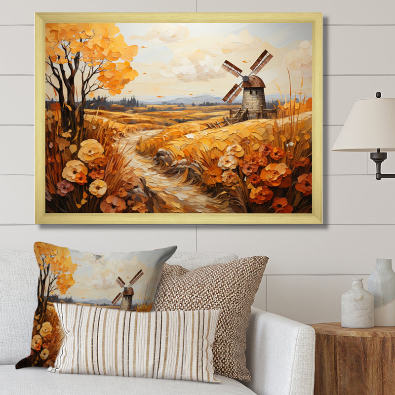Orange Orange Mills In Holland Harvest, reproduction sur toile encadrée, H 12 po x l 20 po x P 1 po