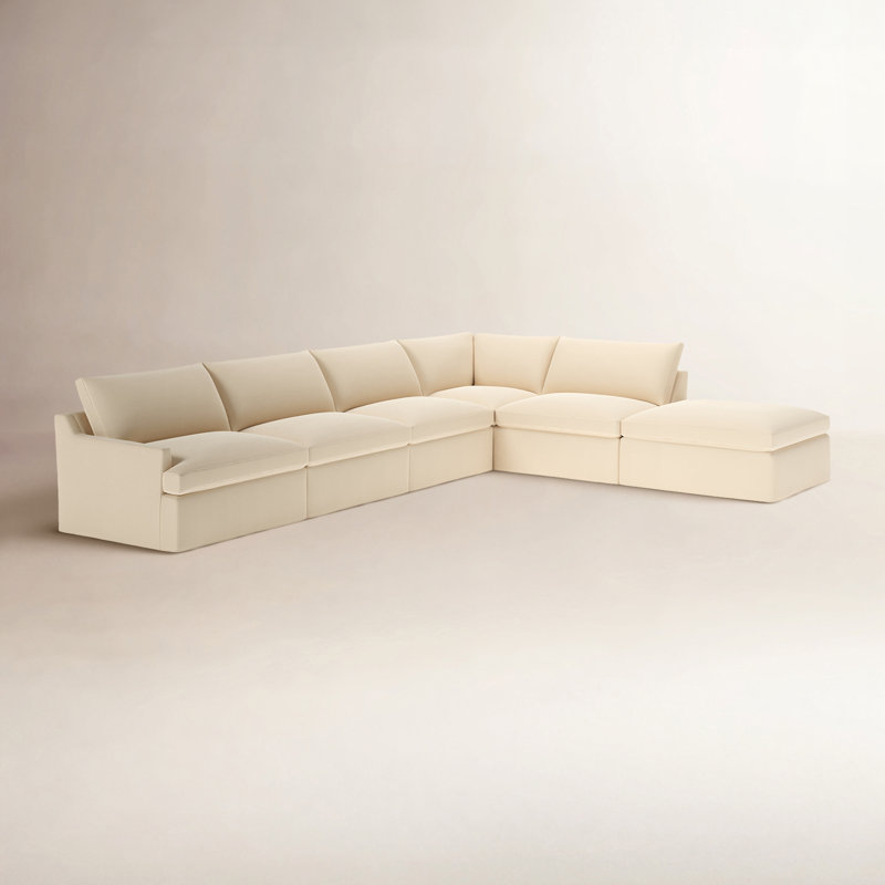 Wrenley 6-Piece Modular Sectional, Canvas Flax Sunbrella® Canvas, Right Hand Facing