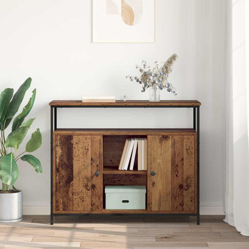  Sideboard Black Oak 100 X 35 X 80 Cm Engineered Wood, Old Wood