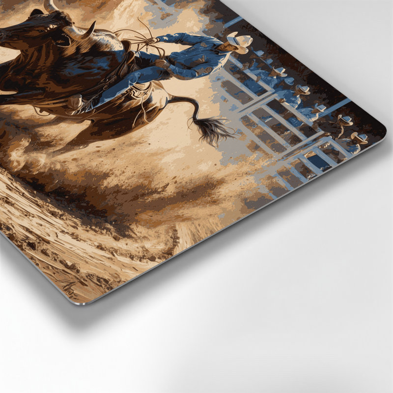 Art mural en métal brun Sports Rodeo, H 11 po x l 14 po