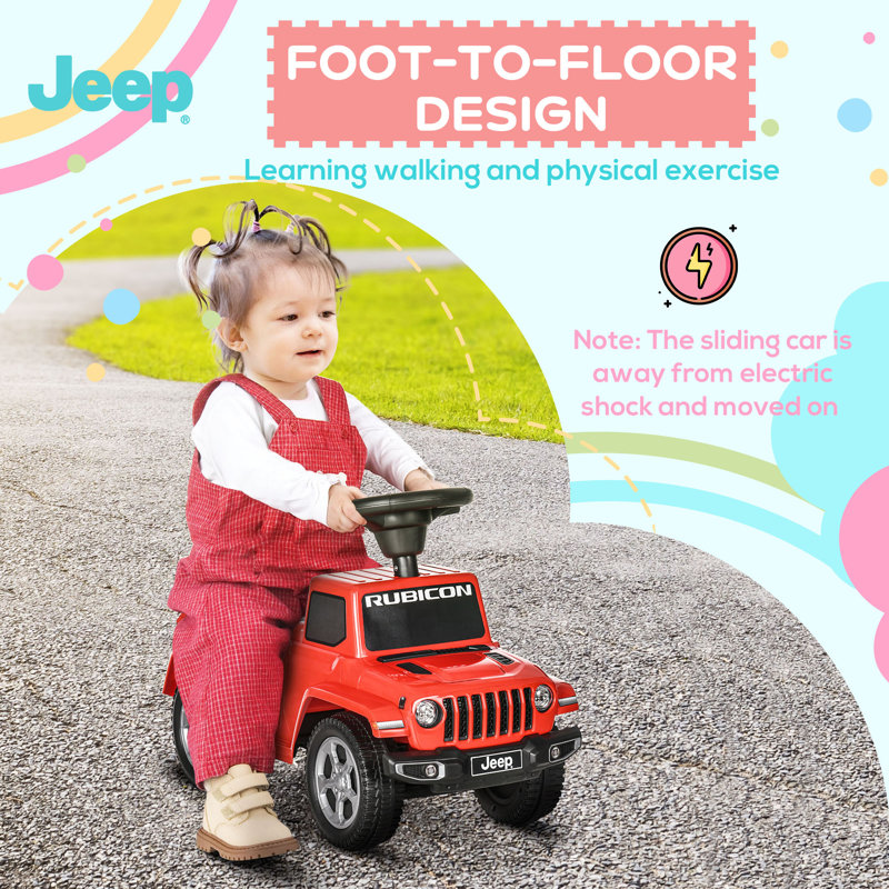 Red Toddler Ride-On Jeep with Engine Sounds