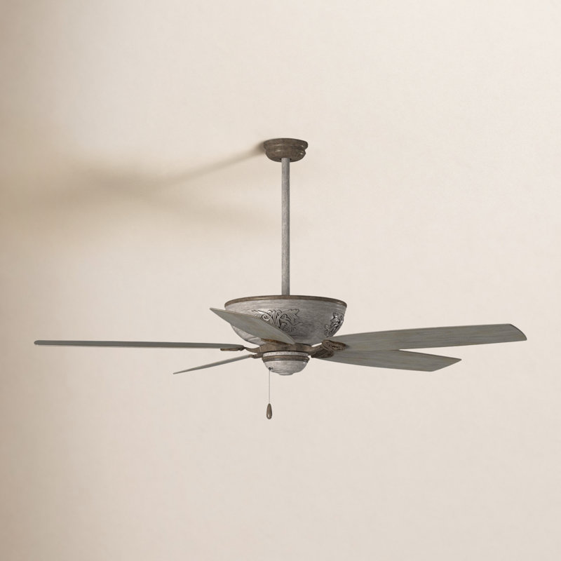 54" Classica 5 - Blade Standard Ceiling Fan with Pull Chain, Driftwood