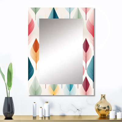 Rosemead Pastel Scandinavian Geometric Shapes - Geometric  Decorative Mirror, Modern Large Wall Mirror, Printed Metal Art