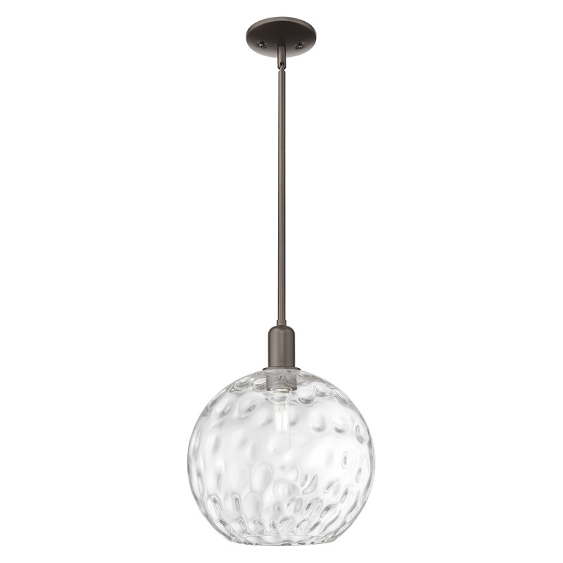 Mini-luminaire suspendu 1 lumière Arcadia - Sevier, Bronze frotté à l'huile, H 10,5 po x l 12 po x P 12 po