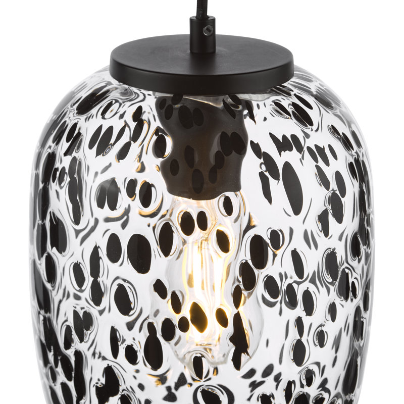 1 - Light Black Glass Pendant