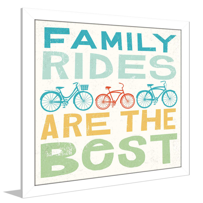 «Lets Cruise Family Rides I», art textuel, H 21,5 po x l 21,5 po x P 0,75 po, Cadre blanc