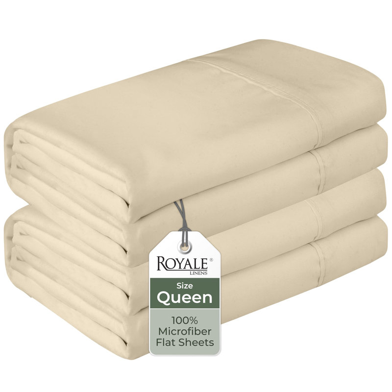 Royale Linens 2 Pack Bulk Set | Top Sheets | Soft Microfiber | Wrinkle & Stain Resistant | for Hotel Massage Table Hospital Dorm | Sold Separately