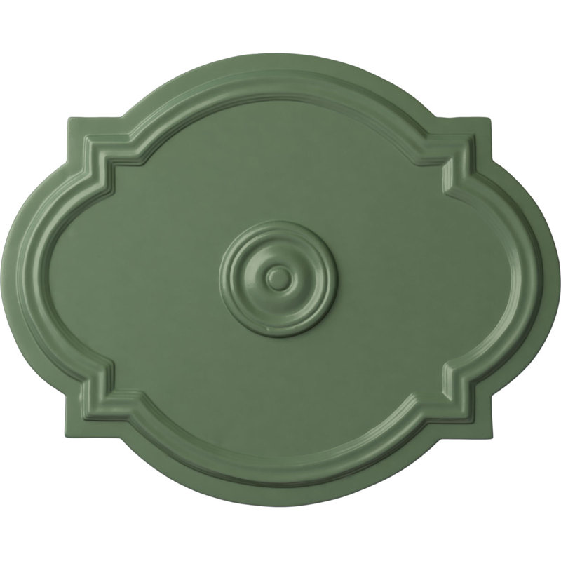 Médaillon de plafond Endurathane Leandros, 19 7/8 po x P 1 1/4 po (convient aux auvents jusqu'à 6 3/8 po), finition craquelée en nuage peinte à la main