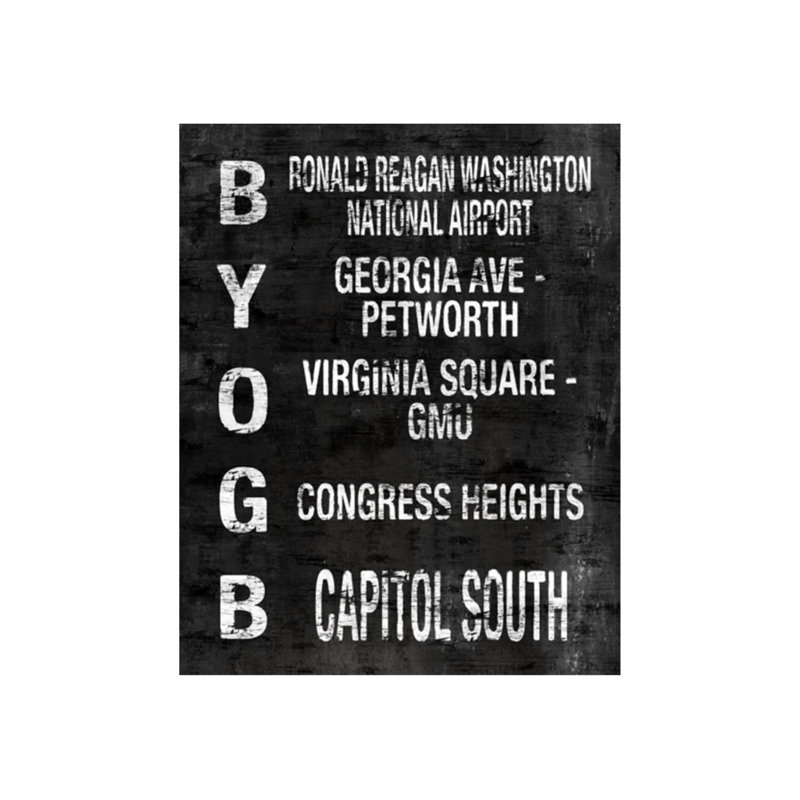 Subway - DC I Print, 66" H x 54" W x 1.5" D, Knife Gel