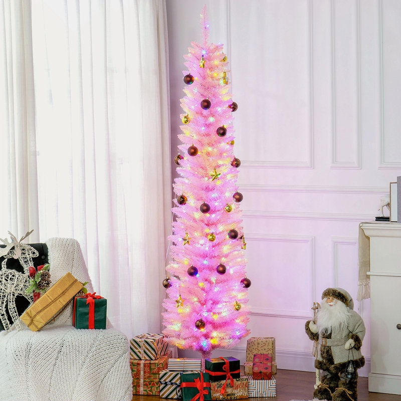 Arbre de Noël artificiel haute 6 pi avec 6 branches colorées et 360 lumières colorées, 6'