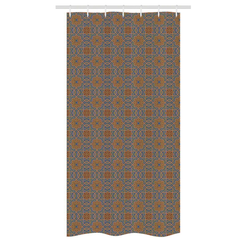 Erdell Geometric Shower Curtain with Hooks Included, 72" H x 36" W