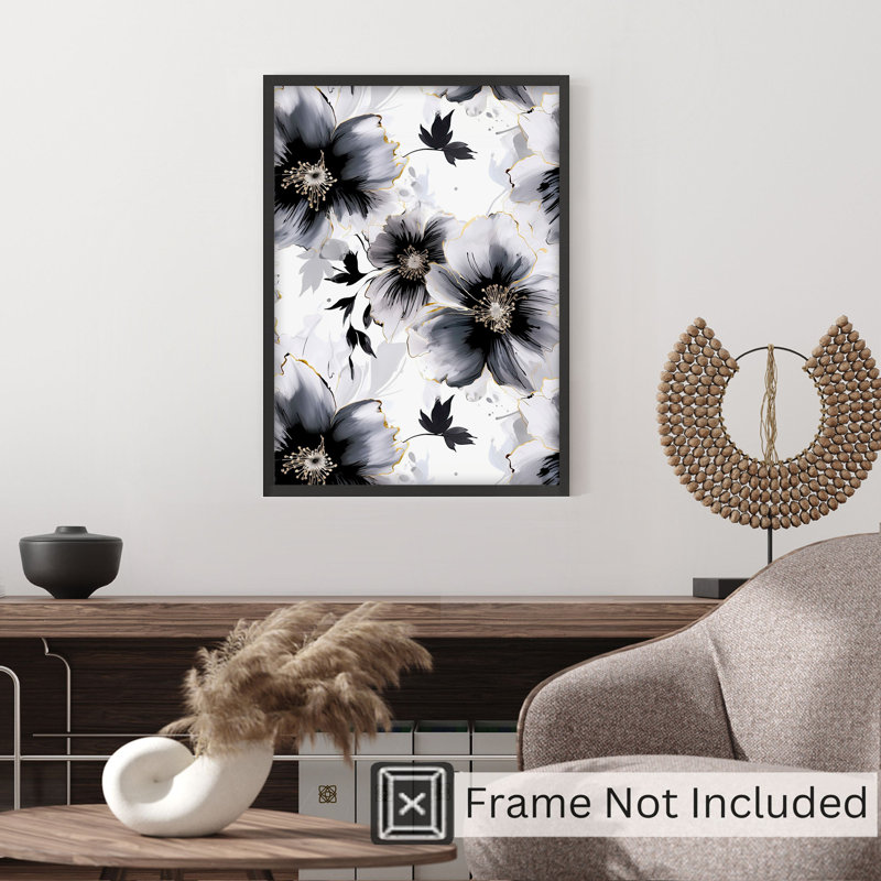 Reproduction d'art moderne sans cadre floral, H 10 po x l 8 po