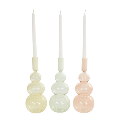 Ensemble de chandelles de table en verre Anij