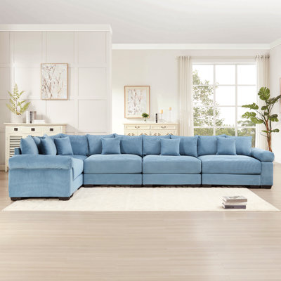 Canapé modulaire surdimensionné en L 154,6 po