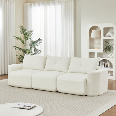 Canapé en chenille pour le salon, grand canapé 3 places moderne de 109 po avec accoudoirs épaissis, dossier rembourré, assise profonde, moelleux, confortable pour le salon, la chambre à coucher, un appartement, un bureau