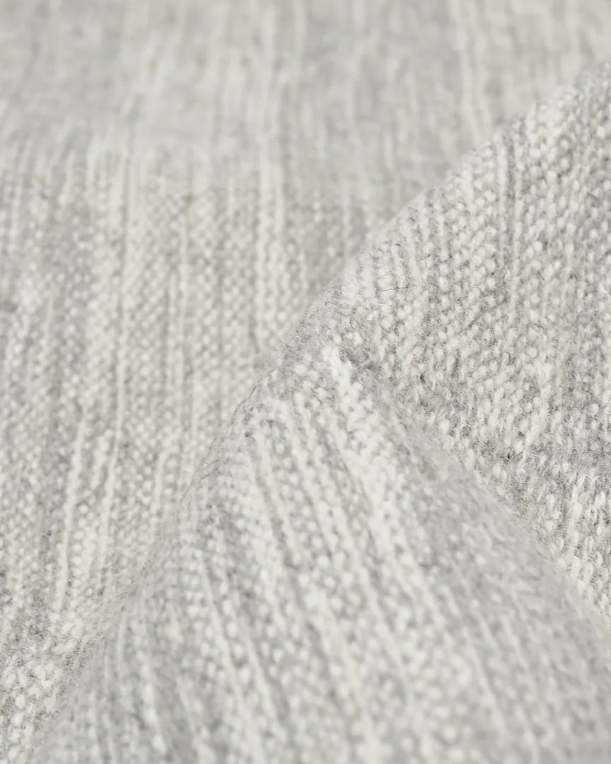 Reva Silver Hand-Knotted Striped Wool Rug, Rectangle 8' x 10'