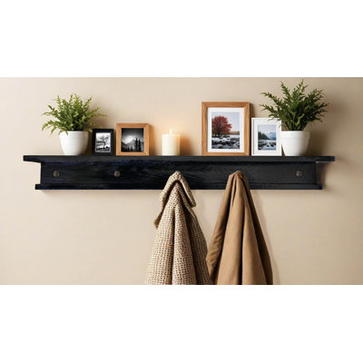 Rayne 3 Piece Oak Shelves With Hooks