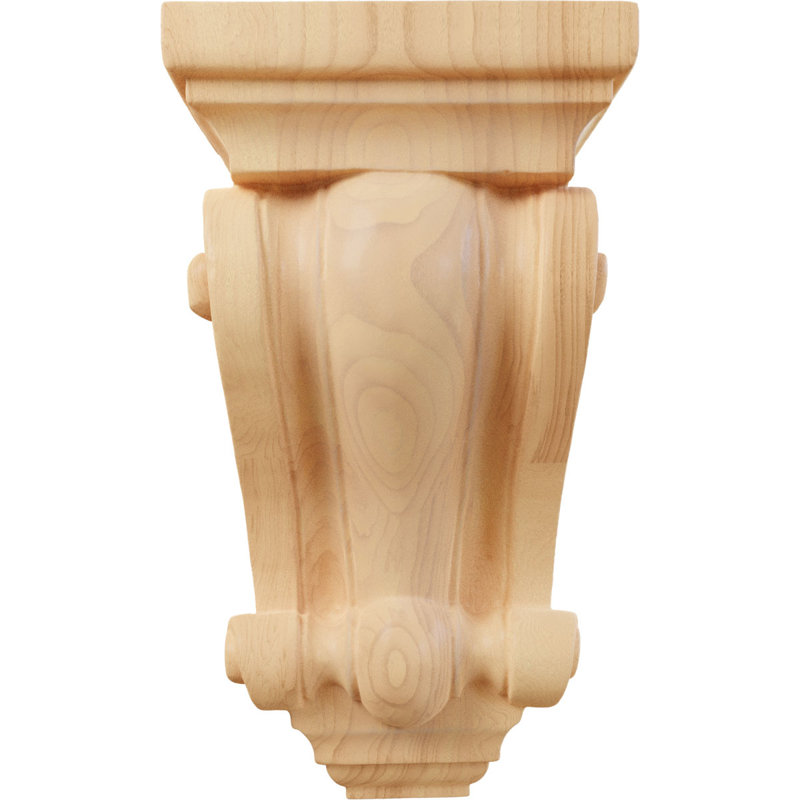 Support en bois / corbeau, Chêne rouge, H 9,5 po x l 5 po x P 3,25 po