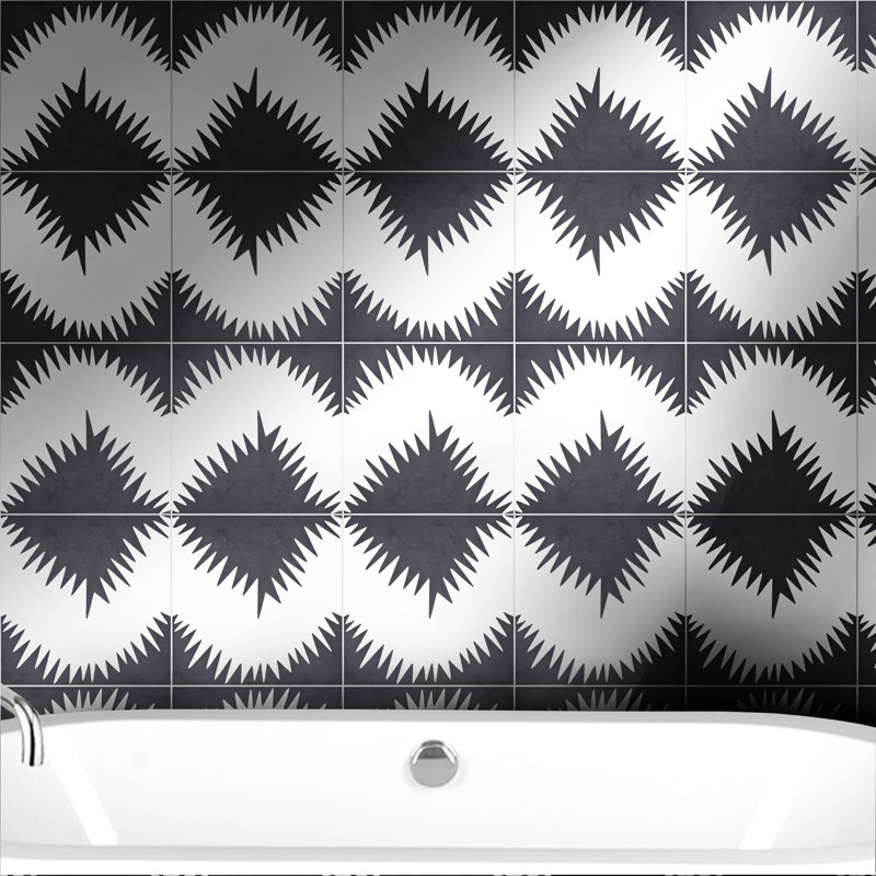 Bettana 8" x 8" Cement Patterned Wall & Floor Tile