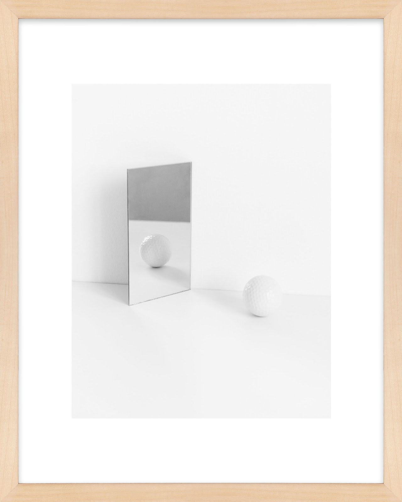 Ludovico "White Still Life 2" Print, 30" H x 24" W x 1.25" D, Maple