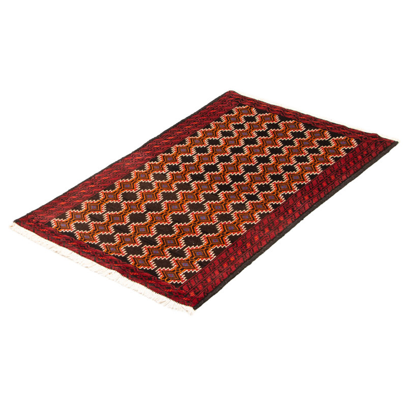 Tapis noir en laine noué à la main de conception unique 3 pi x 5 pi 2 po New Age Branigans