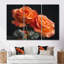 Glamour Glow Orange Roses On Black II - ensemble d'art mural roses-107188671-107188673