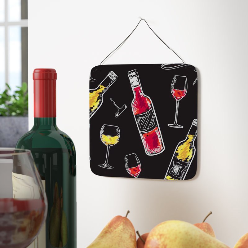 Handmade Food & Beverage Wall Decor on Metal, Black