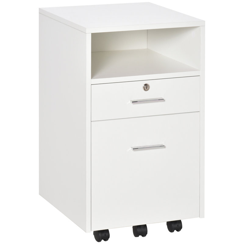2 Drawer Filing Cabinet, White