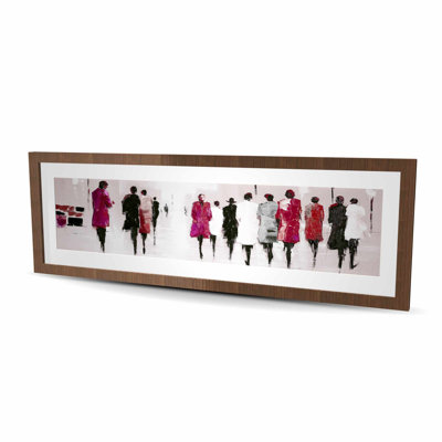 Walk - Red Street Scenery, reproduction matte encadrée pour la décoration intérieure