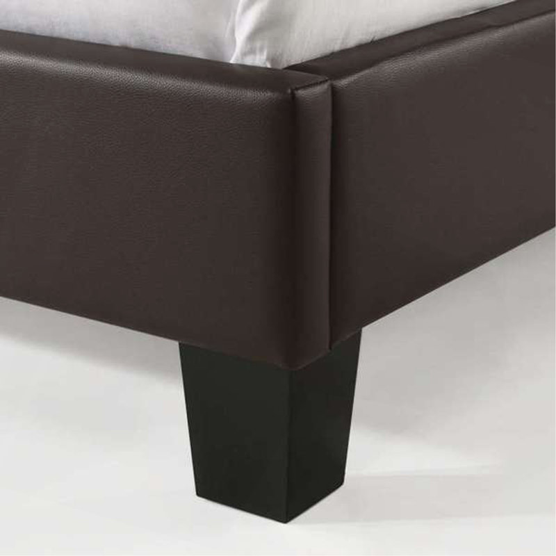 Lit d'angle en polyuréthane brun Julesburg, Lit simple