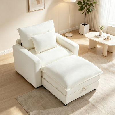 Fauteuil moelleux et demi avec repose-pieds de 46 po de largeur