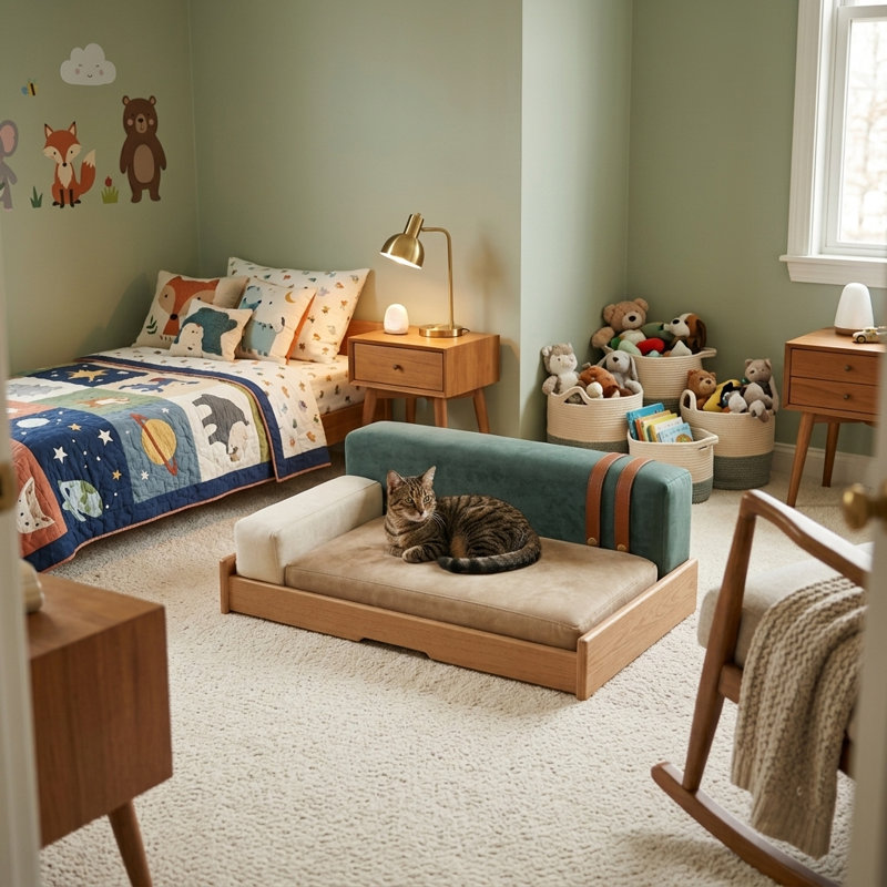Lit pour animal de compagnie 24,8 po - style moderne - bois