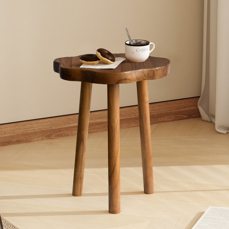 Natural Teak Live Edge End Table