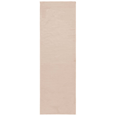 Faux Rabbit Fur Performance Machine Washable Solid Color Rug