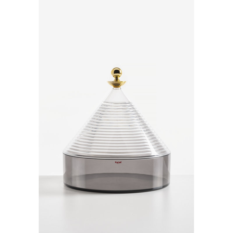 Trullo Plastic Decorative Box, Crystal/Smoke